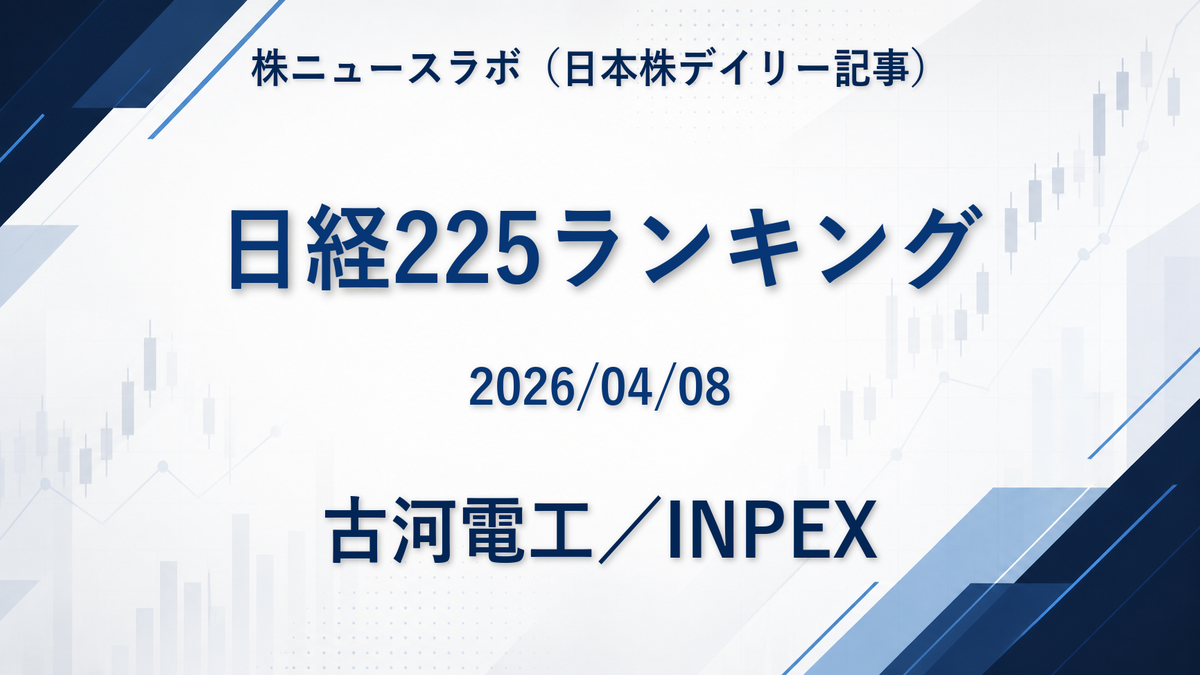 日経225 注目ランキング 2026-04-08