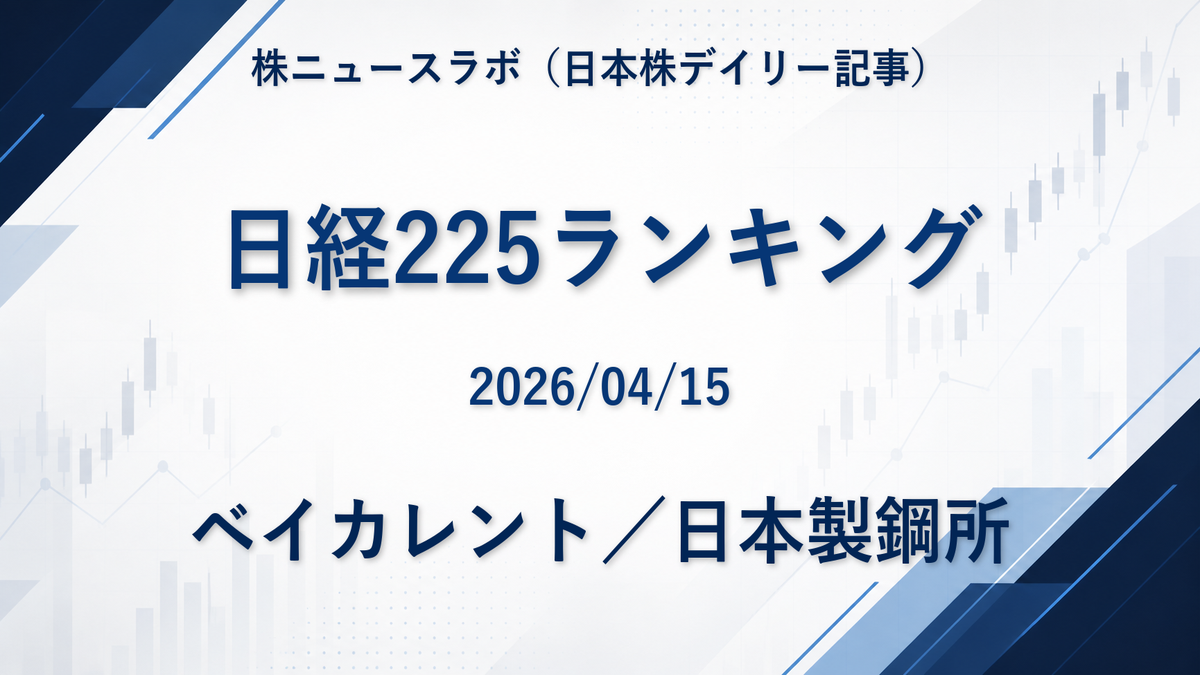 日経225 注目ランキング 2026-04-15