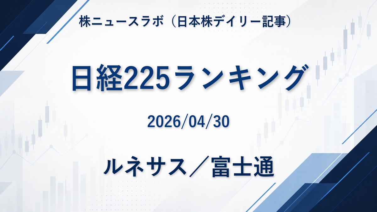 日経225 注目ランキング 2026-04-30